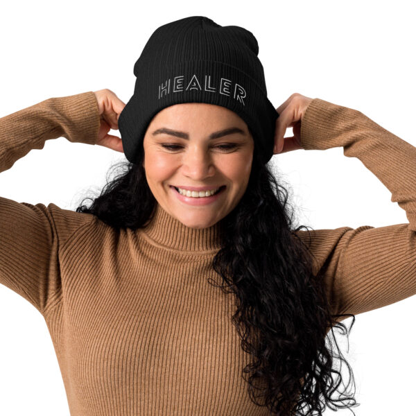 Healer Organic Cotton Ribbed Beanie - Image 2